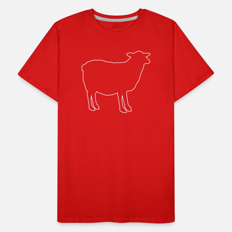 Sheep Silhouette Outline Men's Premium Organic T-Shirt
