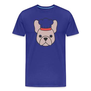 Frenchie Kochmütze Kopf Logo - Männer Premium Bio T-Shirt - Königsblau - Vorne - Damien (186cm)