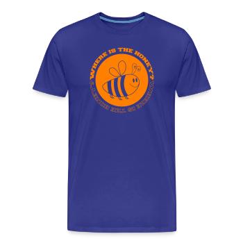Bee Where is the Honey - Men's Premium Organic T-Shirt - royal blue - Front - Damien (186cm)