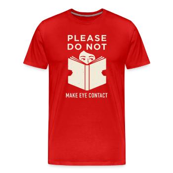 Bücherwurm Spruch - Lustiges Leser Geschenk - Männer Premium Bio T-Shirt - Rot - Vorne - Damien (186cm)
