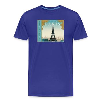 Paris Travel Retro Reiseposter - Männer Premium Bio T-Shirt - Königsblau - Vorne - Damien (186cm)