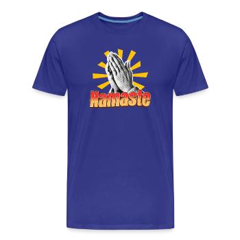 Namaste – Spirituelle Botschaft - Männer Premium Bio T-Shirt - Königsblau - Vorne - Damien (186cm)