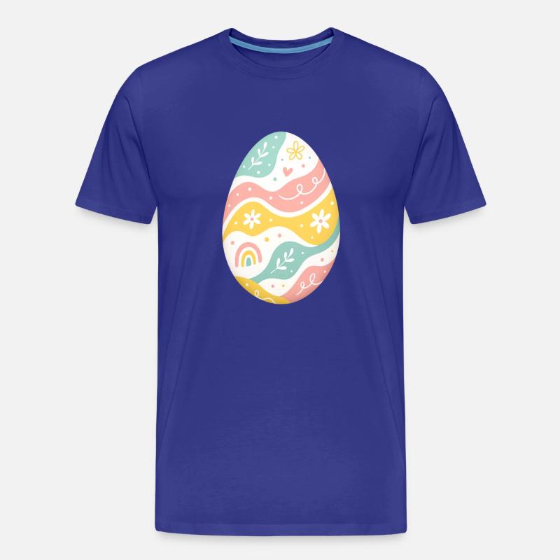 Pastel Easter Egg Pattern - Men's Premium Organic T-Shirt - royal blue