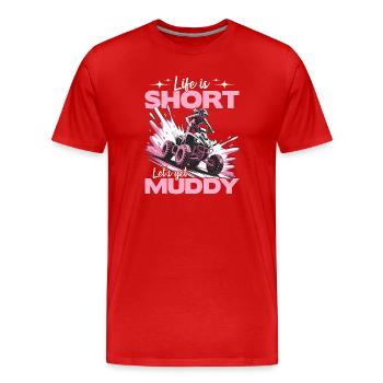 Quad ATV Femme Fille Quad Quad - T-shirt bio Premium Homme - rouge - Devant - Damien (186cm)