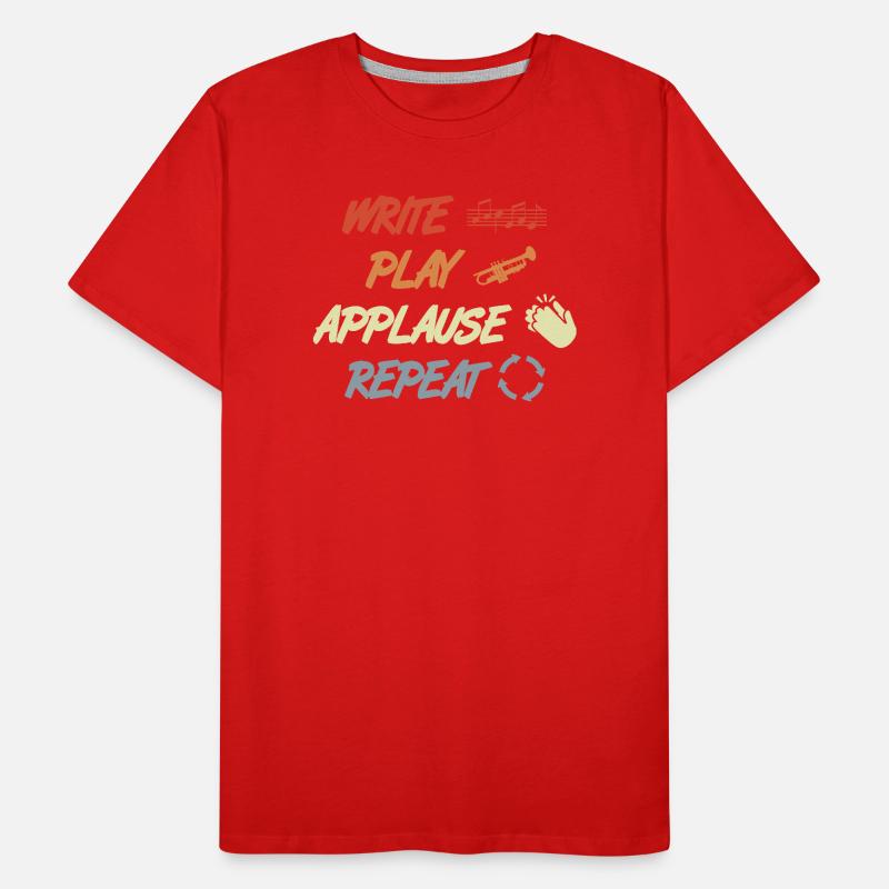 Write Play Applause Repeat Männer Premium Bio T-Shirt