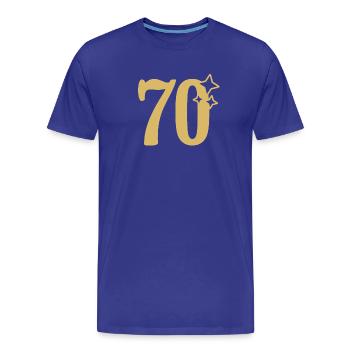 70th Birthday 70th Anniversary Gold Star - Men's Premium Organic T-Shirt - royal blue - Front - Damien (186cm)
