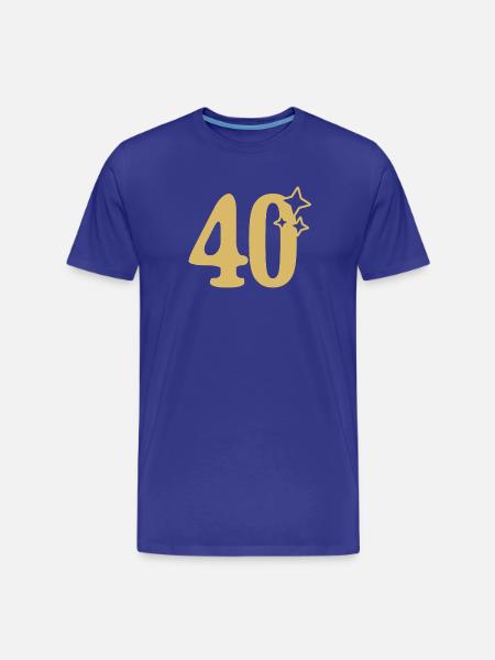 40th Birthday 40th Anniversary Gold Star - Men's Premium Organic T-Shirt - royal blue