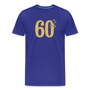 60th Birthday 60th Anniversary Gold Star - Men's Premium Organic T-Shirt - royal blue - Front - Damien (186cm)