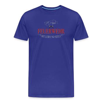 Feuerwehr 15 Jahre Leib Seele - Männer Premium Bio T-Shirt - Königsblau - Vorne - Damien (186cm)