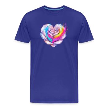Kristallherz Regenbogenfusion - Männer Premium Bio T-Shirt - Königsblau - Vorne - Damien (186cm)