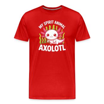 Axolotl-Geist: Niedliches Unterwasser - Männer Premium Bio T-Shirt - Rot - Vorne - Damien (186cm)
