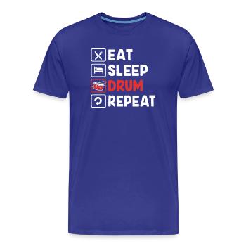 Drums Drummers Drumsticks - Men's Premium Organic T-Shirt - royal blue - Front - Damien (186cm)