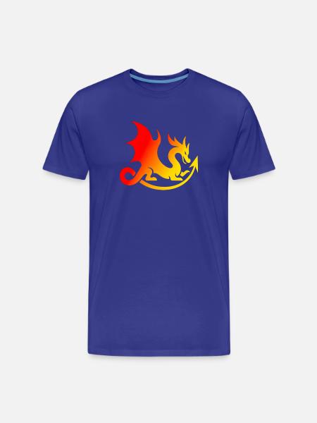 Flammender Drache gradient - Männer Premium Bio T-Shirt - Königsblau