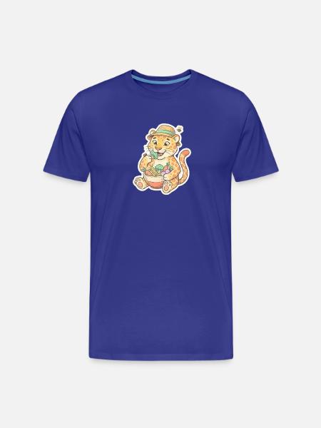 Leopard Kit with Vegetable Basket - Men's Premium Organic T-Shirt - royal blue