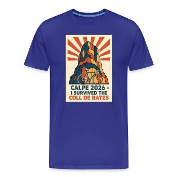 Calpe 2026 Vintage Cycling Poster - Men's Premium Organic T-Shirt - royal blue - Front - Damien (186cm)