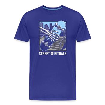 Skater Street Rituals Shirt, Hoodie, Bag und Cap - Männer Premium Bio T-Shirt - Königsblau - Vorne - Damien (186cm)