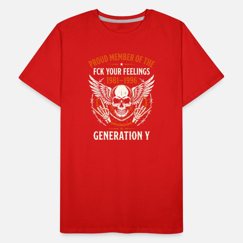 Ailes de crâne de la génération Y 1981-1996 T-shirt bio Premium Homme