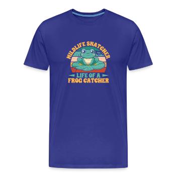 Grenouille attrape-grenouille, Grenouille dragueuse - T-shirt bio Premium Homme - bleu roi - Devant - Damien (186cm)
