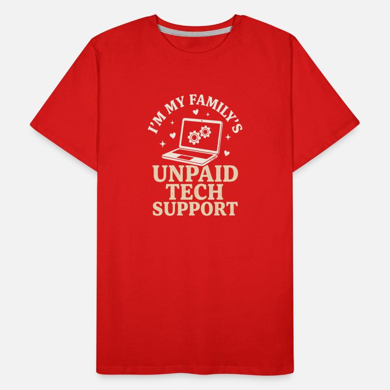 Unpaid Tech Support Funny IT Nerd Shirt Men's Premium Organic T-Shirt