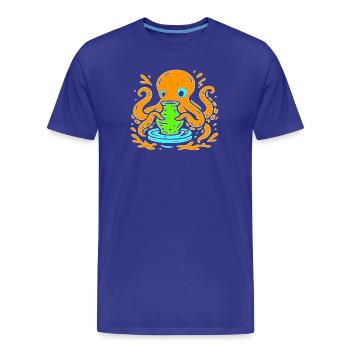 Pop Art orange avec vase - T-shirt bio Premium Homme - bleu roi - Devant - Damien (186cm)