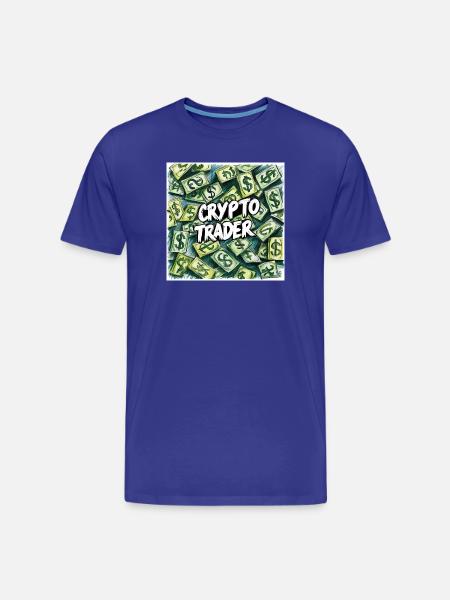 Crypto Trader Money Rain - Men's Premium Organic T-Shirt - royal blue
