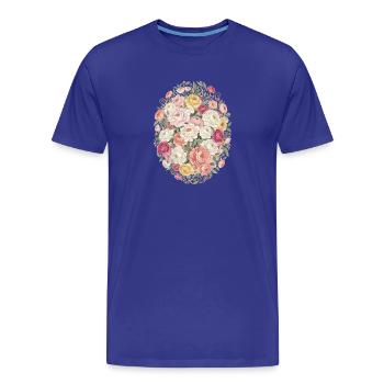 Pastellblütenoval Rosenbouquet - Männer Premium Bio T-Shirt - Königsblau - Vorne - Damien (186cm)