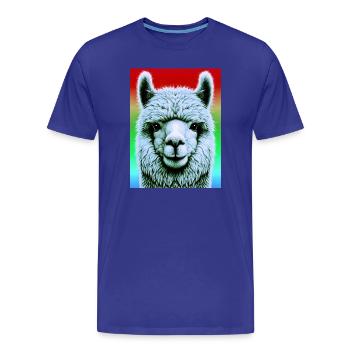 Alpaka - Männer Premium Bio T-Shirt - Königsblau - Vorne - Damien (186cm)