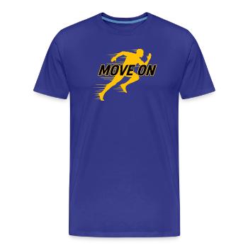 Move On Motivations Laufshirt Runner Silhouette - Männer Premium Bio T-Shirt - Königsblau - Vorne - Damien (186cm)