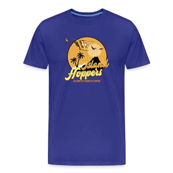 Island Sky Charter - Hélicoptère vintage des années 80 - T-shirt bio Premium Homme - bleu roi - Devant - Damien (186cm)