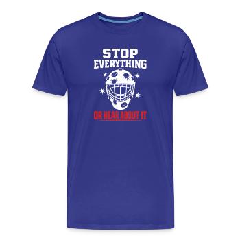 Gardien de but de hockey Cadeau de but Vie de gardien de hockey - T-shirt bio Premium Homme - bleu roi - Devant - Damien (186cm)