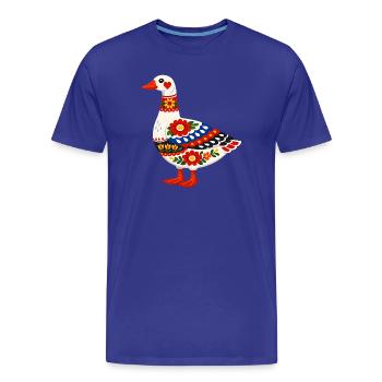 Colorful Goose in Folk Style - Men's Premium Organic T-Shirt - royal blue - Front - Damien (186cm)