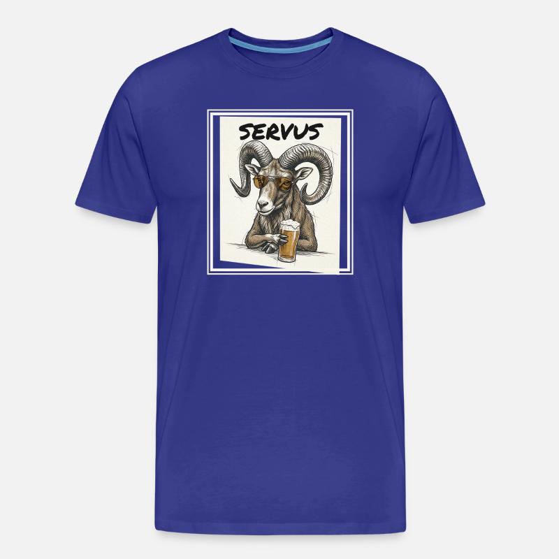 Bier Mufflon - Männer Premium Bio T-Shirt - Königsblau