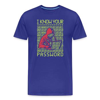 Hacker Hacker Programmeur Linux Password Hacker - T-shirt bio Premium Homme - bleu roi - Devant - Damien (186cm)