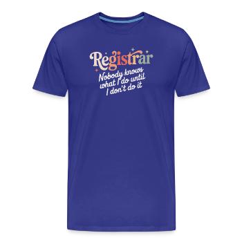 Secrétaire d’école Secrétaire d’école Bureau de l’école Administration - T-shirt bio Premium Homme - bleu roi - Devant - Damien (186cm)