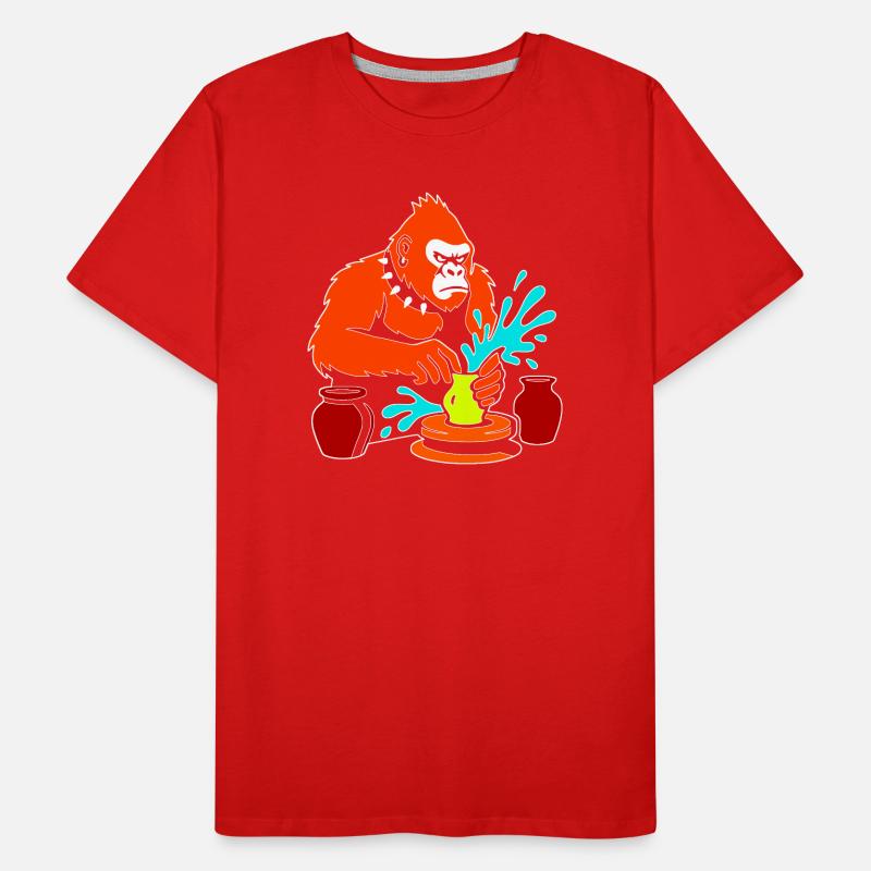 Gorilla Pottery Splash Studio Männer Premium Bio T-Shirt