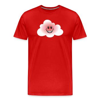 Glückliche Wolke - Männer Premium Bio T-Shirt - Rot - Vorne - Damien (186cm)