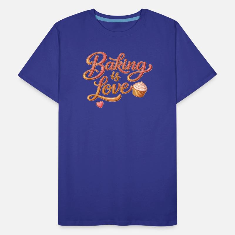 Baking is Love Backen Spruch Design Männer Premium Bio T-Shirt