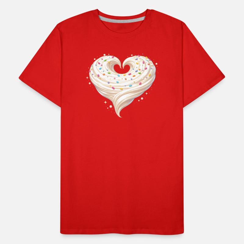 Sahne Herz Backen Süßes Design Männer Premium Bio T-Shirt