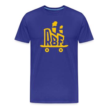 Rolling Board Factory Logo Yellow - Men's Premium Organic T-Shirt - royal blue - Front - Damien (186cm)
