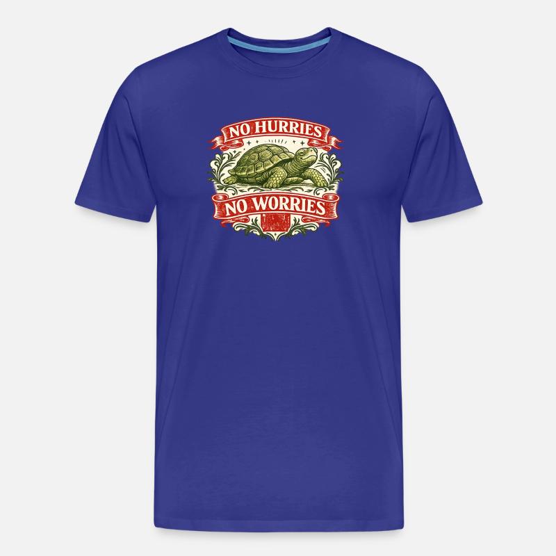 Keine Eile, keine Sorge, Turtle - Männer Premium Bio T-Shirt - Königsblau