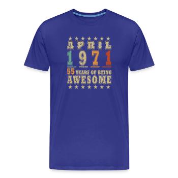 Année du jubilé avril 1971 - T-shirt bio Premium Homme - bleu roi - Devant - Damien (186cm)
