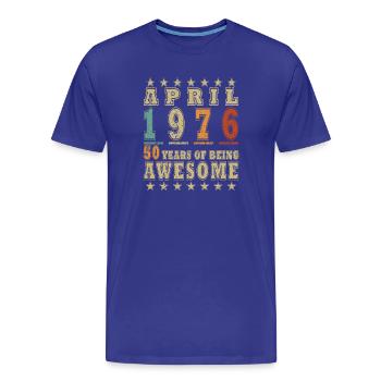Année du jubilé avril 1976 - T-shirt bio Premium Homme - bleu roi - Devant - Damien (186cm)