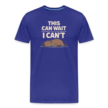 Un joli capybara anti-stress, sans stress, - T-shirt bio Premium Homme - bleu roi - Devant - Damien (186cm)