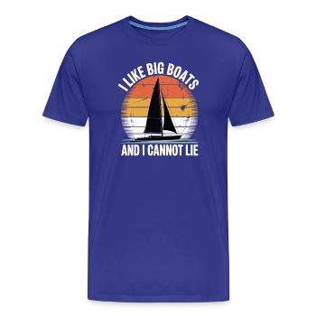 Régate Voile Chemise Voilier, Équipage de Yacht - T-shirt bio Premium Homme - bleu roi - Devant - Damien (186cm)