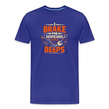 Je freine pour les bips | Humour incisif - T-shirt bio Premium Homme - bleu roi - Devant - Damien (186cm)