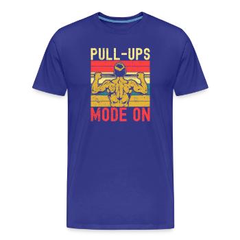 Mode Tractions Fitness Fanatics sur la salle de gymnase de calistnique - T-shirt bio Premium Homme - bleu roi - Devant - Damien (186cm)
