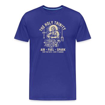 Holy Trinity Air Fuel Spark - Men's Premium Organic T-Shirt - royal blue - Front - Damien (186cm)