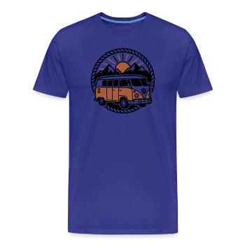 Célèbre Retro Vanlife Camper Bus - T-shirt bio Premium Homme - bleu roi - Devant - Damien (186cm)