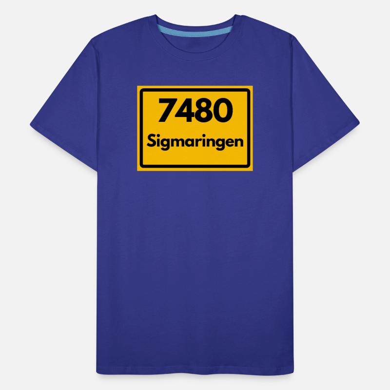 ANCIEN CODE POSTAL RÉTRO 7480 SIGMARINGEN HEIMAT T-shirt bio Premium Homme