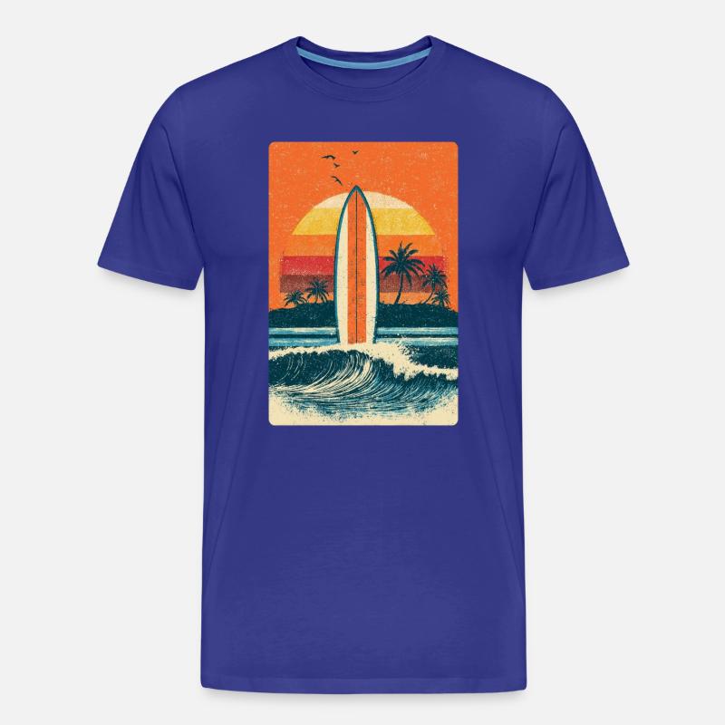 Surfboard Surfer - Männer Premium Bio T-Shirt - Königsblau